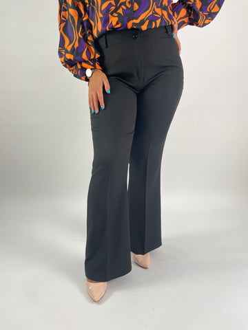 Pantalone a zampa nero Curvy
