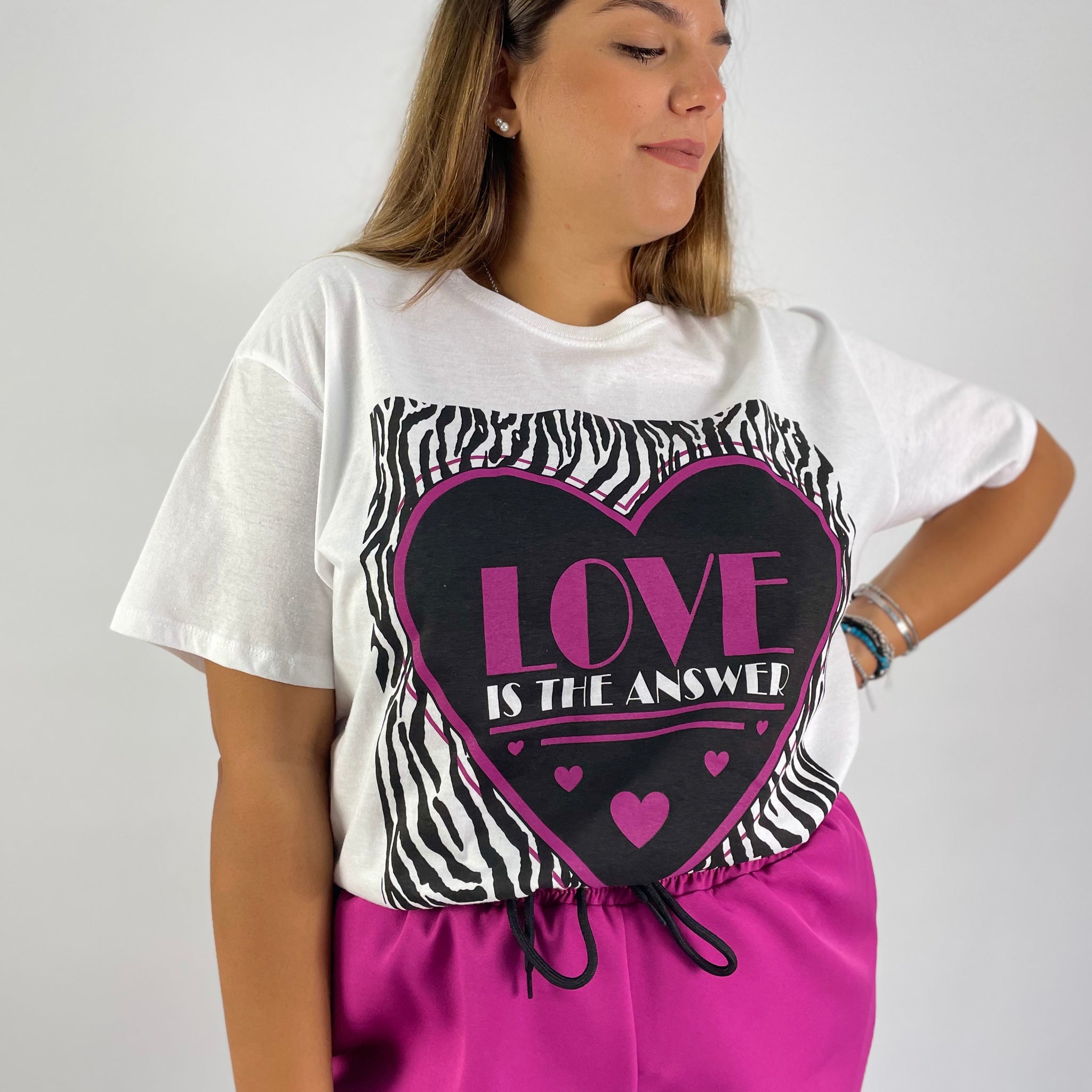 T-shirt curvy Love heart