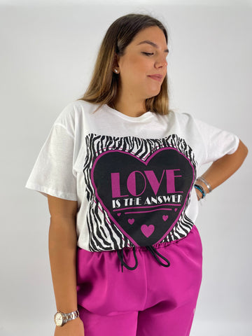 T-shirt curvy Love heart