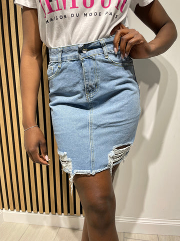 Gonna jeans Strappi
