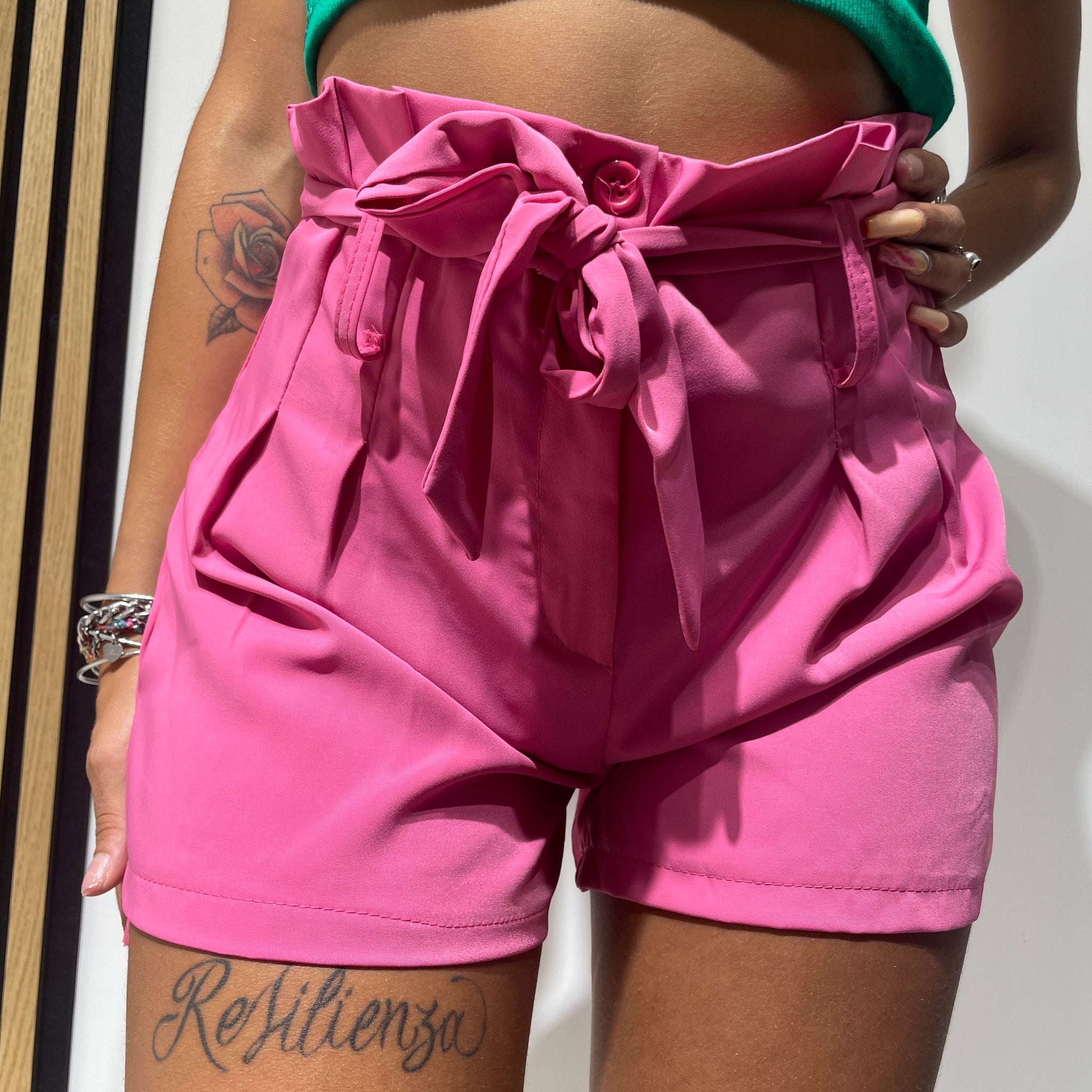 Pantaloncino fiocco rosa
