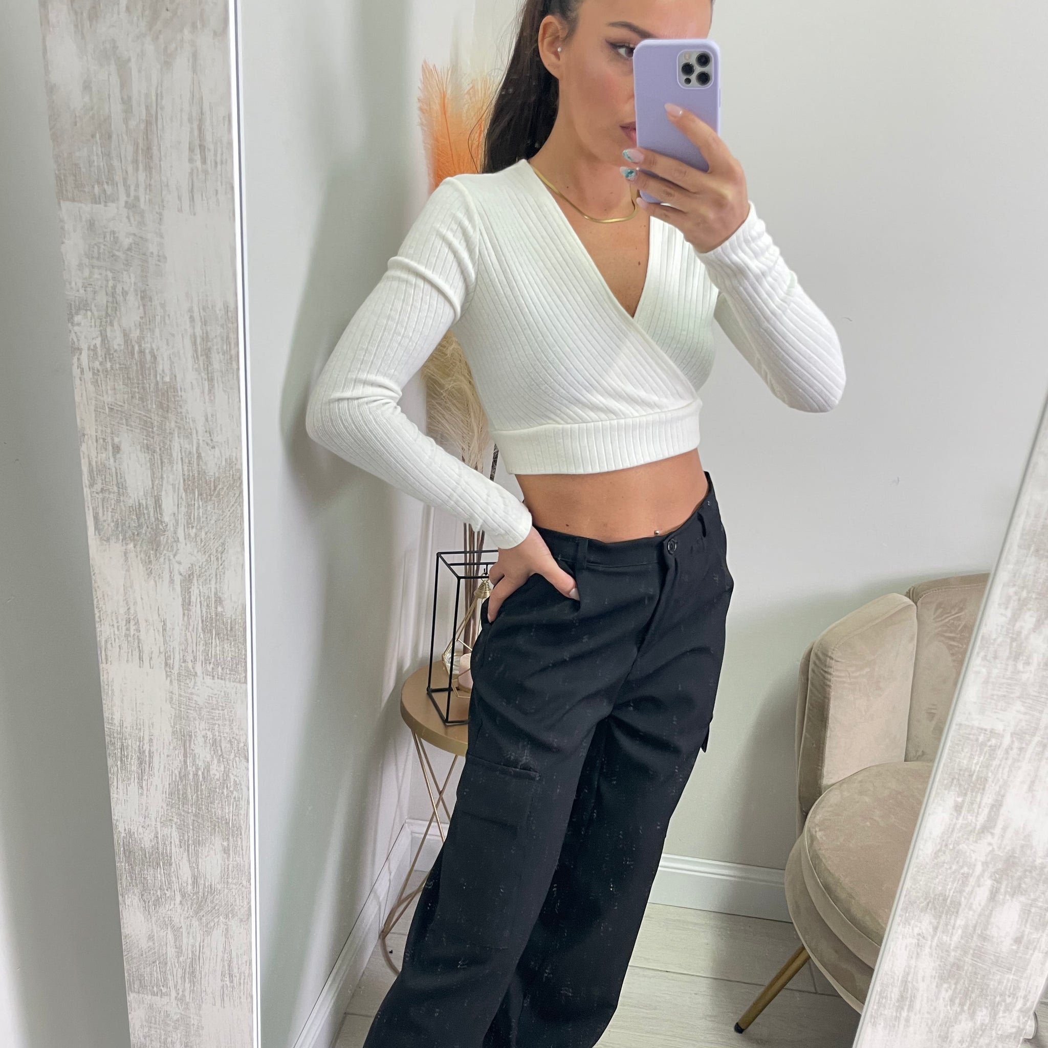 Maglia crop maglina